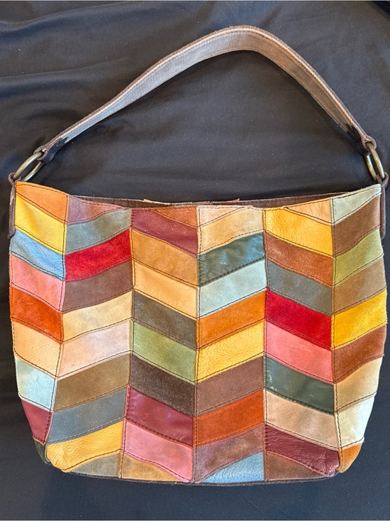 Lucky Brand Handbags - Lucky Brand Multicolor Chevron Patchwork Shoulder Bag